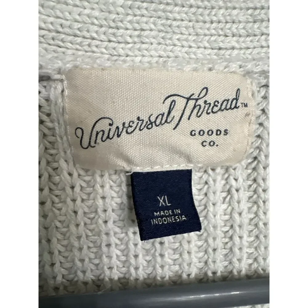 Universal Thread Knit Sweater Vest Women’s XL Cream Button Front Sleeveless - Picture 3 of 3